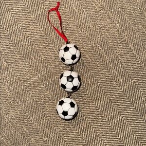Soccer Ball Ornament with Red Ribbon